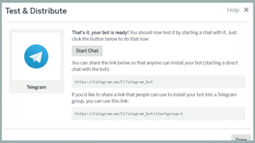 test & distribute telegram bot