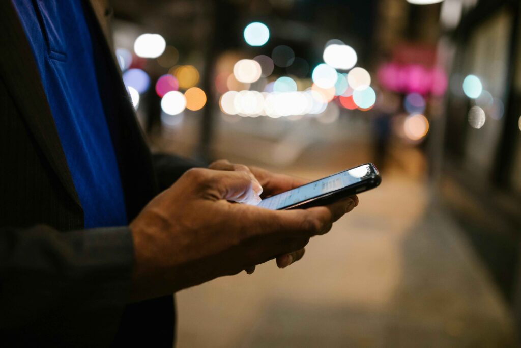 Person using smartphone