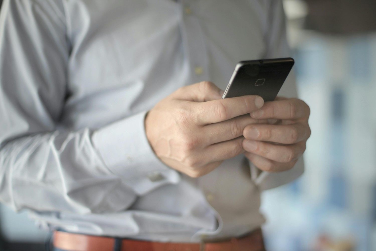 A person using a smartphone